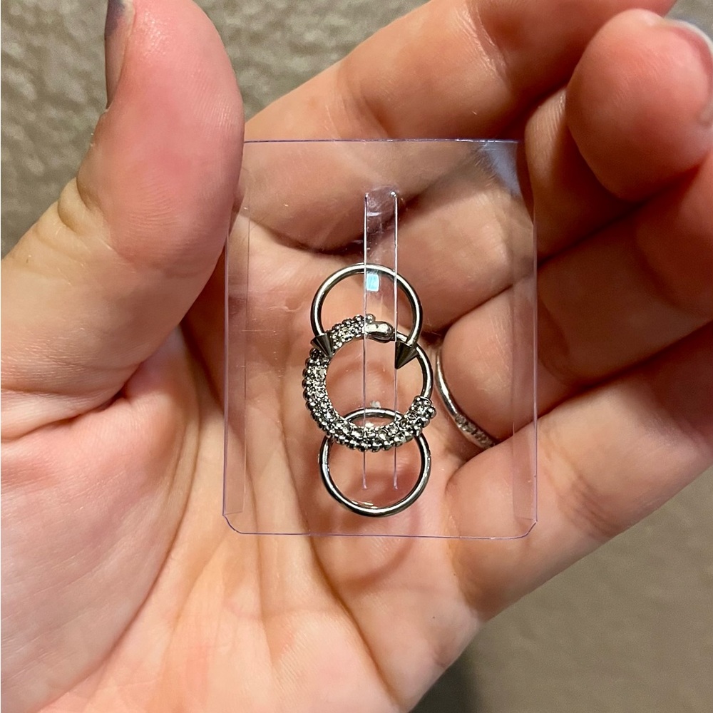 Titanium Silver Septum Rings - 3 pack - Picture 4 of 5